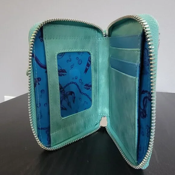 Loungefly Disney The Little Mermaid Glitter Portrait Small Zip Wallet - Picture 3 of 4